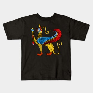 Egyptian Griffin colorful vintage retro design Kids T-Shirt